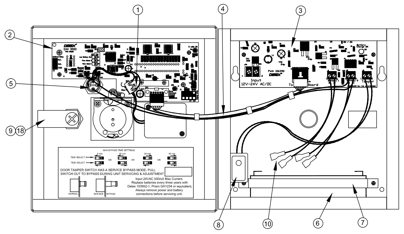 DETEX EAX 3500SK Timed Bypass Exit Alarm with Rechargeable Battery Surface Kit - 1