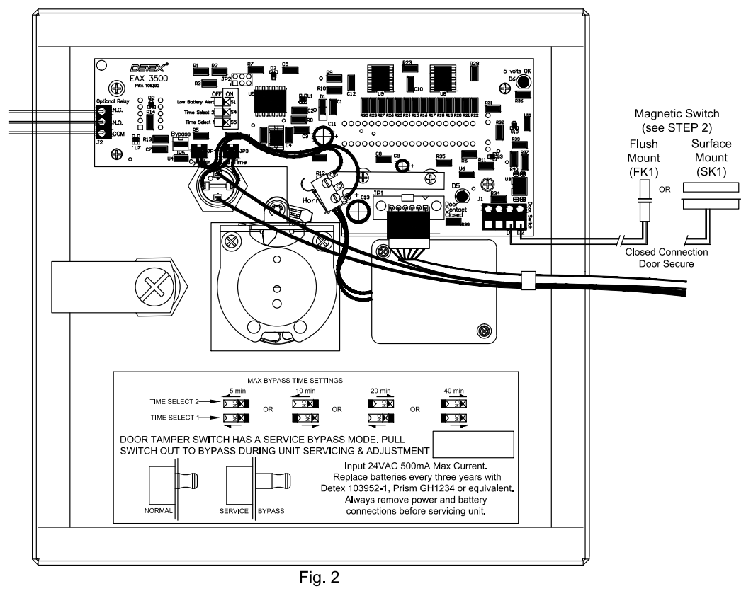DETEX EAX 3500SK Timed Bypass Exit Alarm with Rechargeable Battery Surface Kit - 10