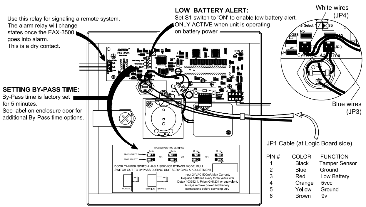 DETEX EAX 3500SK Timed Bypass Exit Alarm with Rechargeable Battery Surface Kit - 14