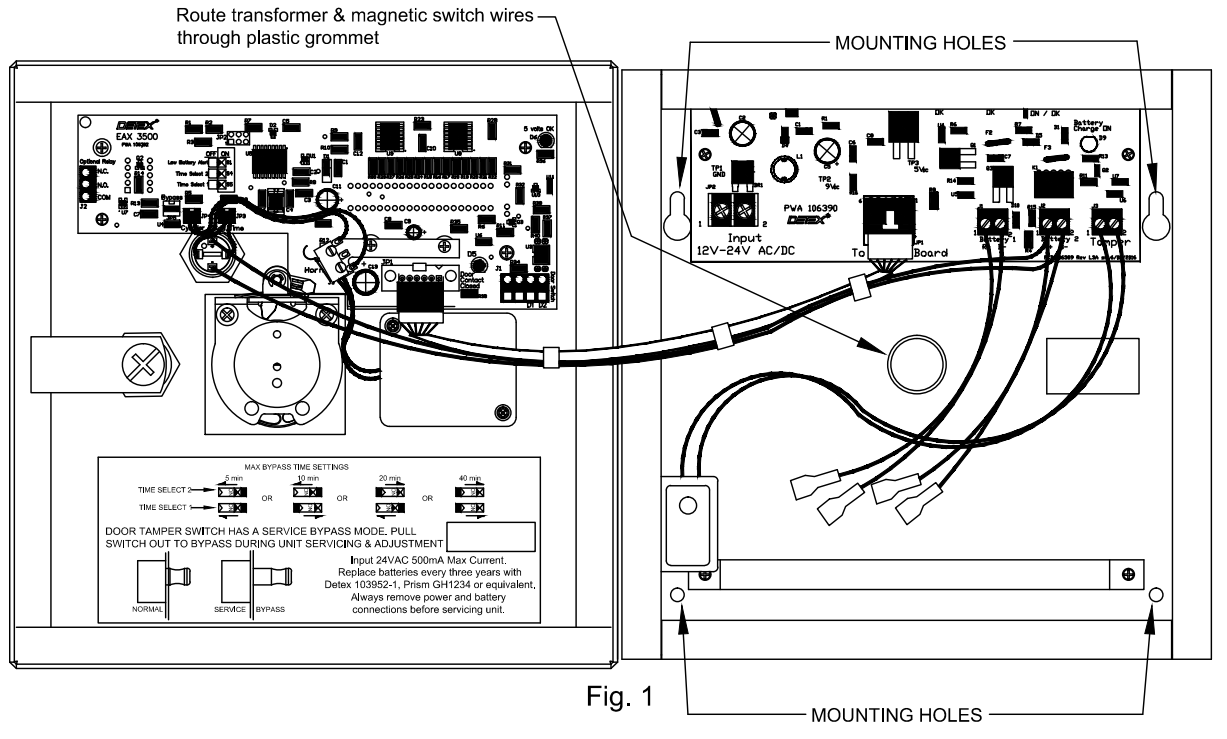 DETEX EAX 3500SK Timed Bypass Exit Alarm with Rechargeable Battery Surface Kit - 8