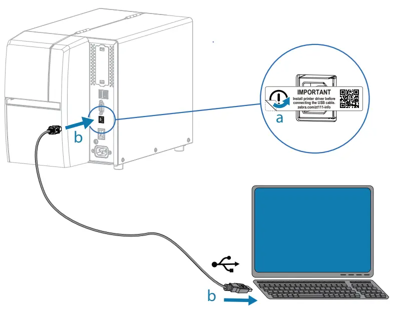 ZEBRA ZT111 Entry Level Industrial Printer - Cable