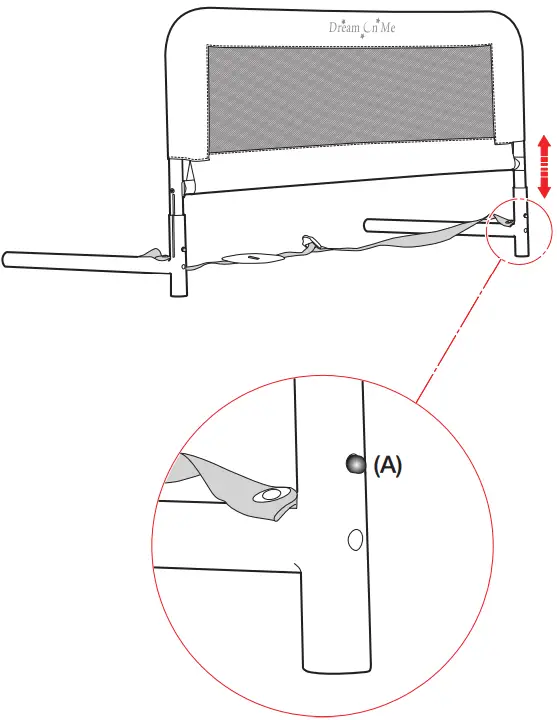 Dream On Me 419 W Lightweight Mesh Security Adjustable Bed Rail - BED RAILS ASSEMBLY 2