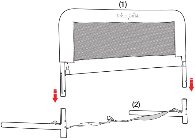 Dream On Me 419 W Lightweight Mesh Security Adjustable Bed Rail - BED RAILS ASSEMBLY