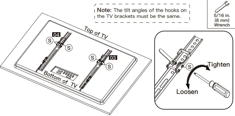INNOVATE EI6171 TV WAll Mount -six preassembled