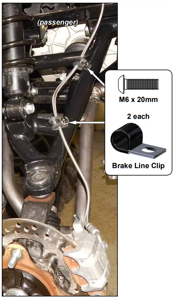 SUPERATV Front High Clearance 1 1 by 2 Inch Offset A Arms for Kawasaki Mule FXT - Brake Line