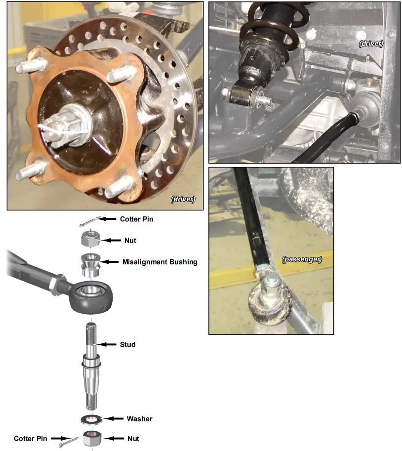 SUPERATV Front High Clearance 1 1 by 2 Inch Offset A Arms for Kawasaki Mule FXT - Cotter Pin