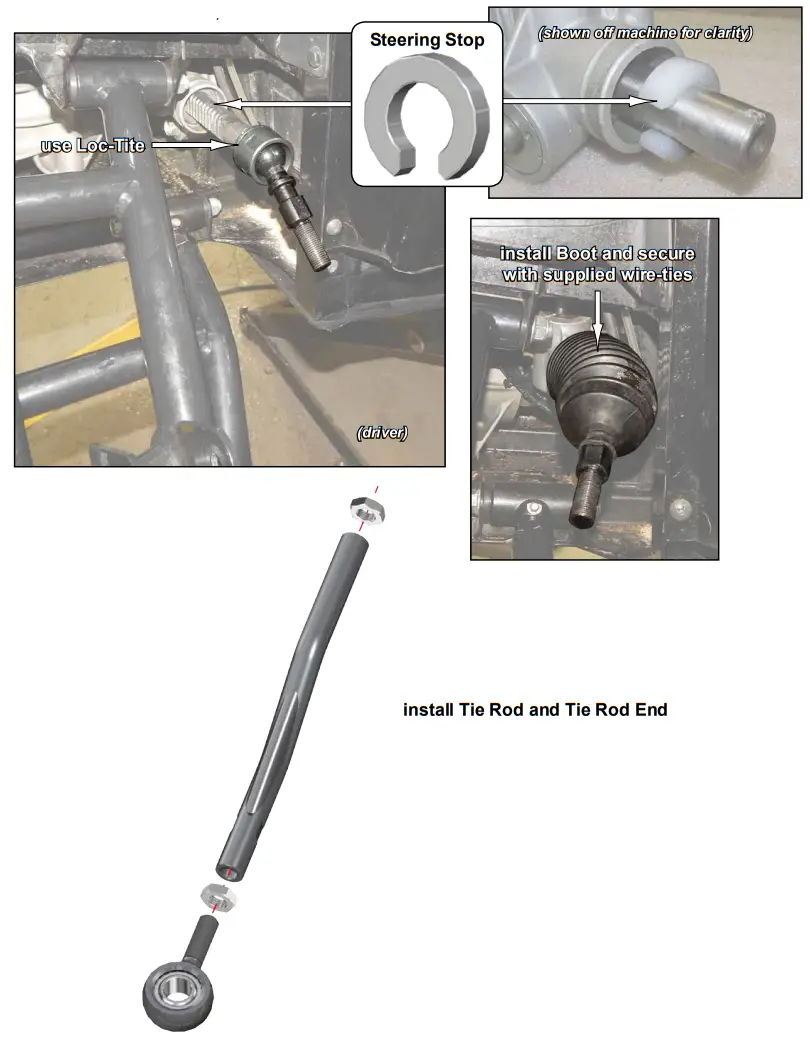 SUPERATV Front High Clearance 1 1 by 2 Inch Offset A Arms for Kawasaki Mule FXT - Steering Stop