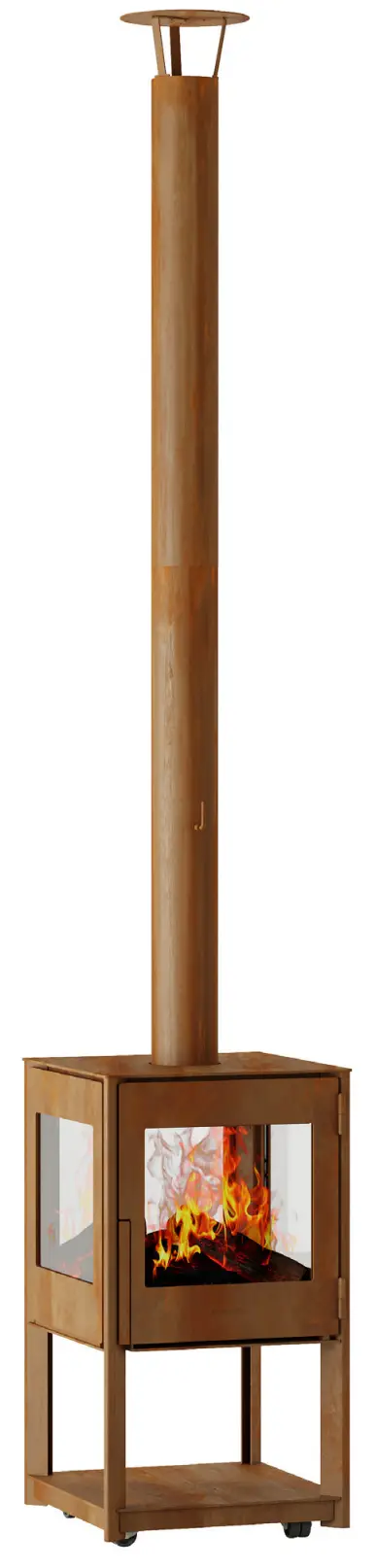 Hwam CUBIS Outdoor Wood-Burning Stove - Fig 1