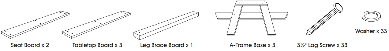 ULINE H-2564 8' A-FRAME Picnic Table- PART