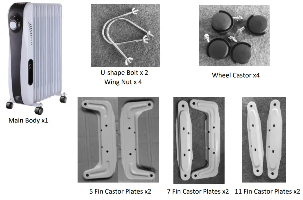 Goldair GOC215 Oil Column Heater - Components 1