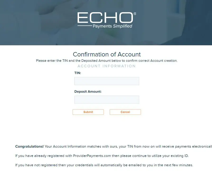 ECHO Provider Payments Portal - Verifying Ping 3
