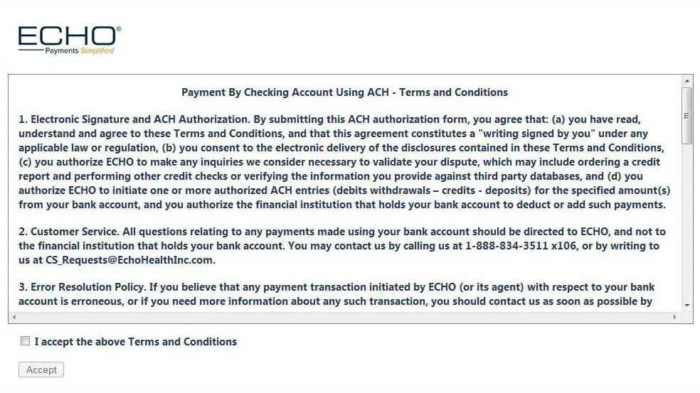 ECHO Provider Payments Portal - Verifying Ping