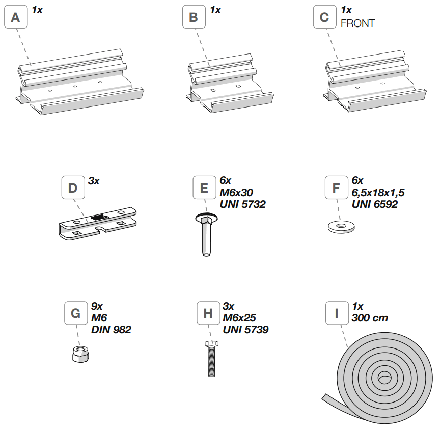 FIAMMA 98655Z101 98655Z102 Brackets Kit - FIGURE 1