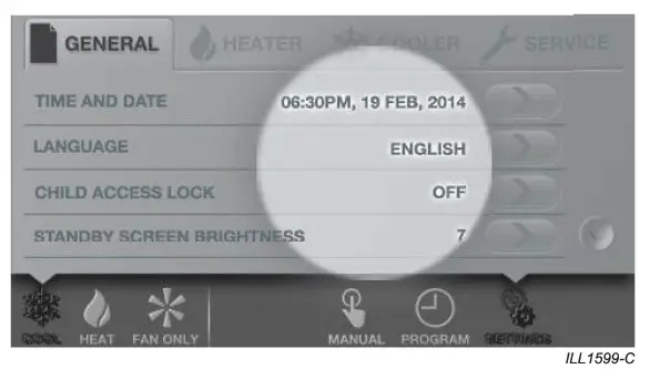 CW-6S Indirect Evaporative Cooler Setup Interface