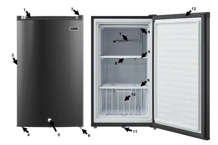 Whynter 3.0cu.ft. Energy Star Upright Freezer - Parts and Accessories