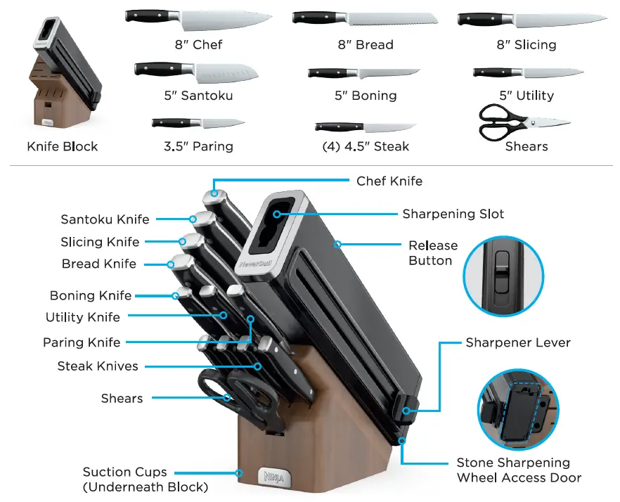 NINJA K52013 Premium 13-Piece Wood Series Knife System 1
