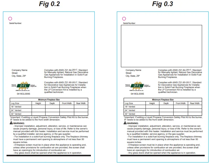 allen roth SPK-200L Vented Gas Log Conversion Kit - Fig 02