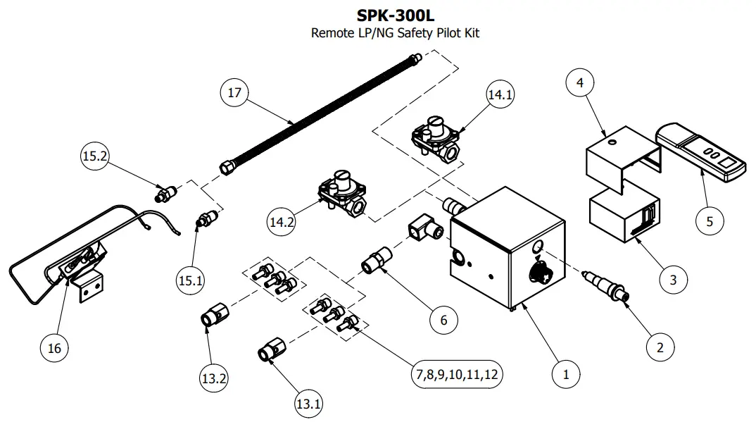 allen roth SPK-200L Vented Gas Log Conversion Kit - REPLACEMENT PARTS