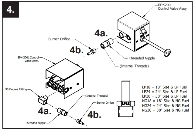allen roth SPK-200L Vented Gas Log Conversion Kit - Threaded Nipple