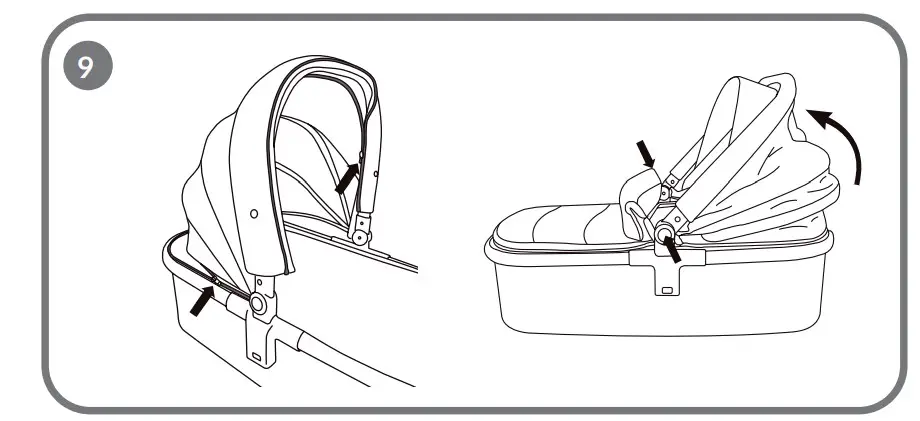 How to install and detach the carrycot