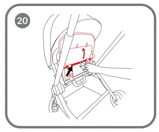 How to fold the stroller frame in a forward-facing position
