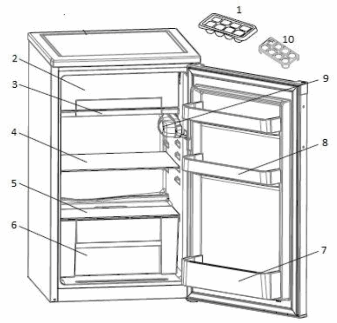 HEINNER HF V89F HF V89SF Single Door Refrigerator - FIG