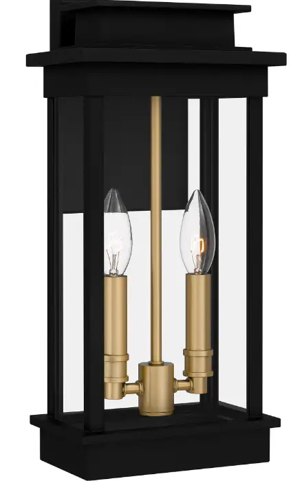 QUOIZEL-NOE8407MBK-Noelle-2-Light 16-Inch-Matte-Black-Outdoor-Wall-Lantern-PRODUCT-IMAGE