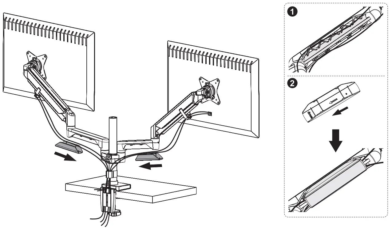 AlzaErgo APW EGARDPU125 Double Monitor Arm with USB Hub D125 - fig7