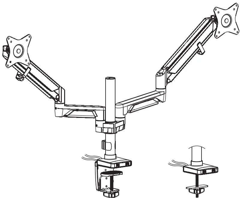 AlzaErgo APW EGARDPU125 Double Monitor Arm with USB Hub D125