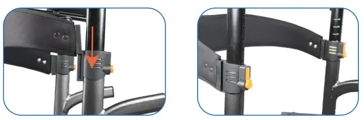 journey HEALTH LIFESTYLE So Lite GLIDE Upright Folding Rollator Walker - backrest