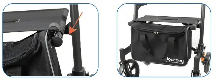 journey HEALTH LIFESTYLE So Lite GLIDE Upright Folding Rollator Walker - item bag