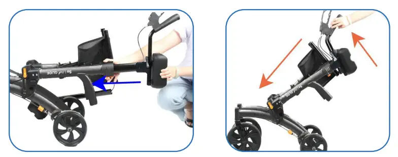 journey HEALTH LIFESTYLE So Lite GLIDE Upright Folding Rollator Walker - walker base