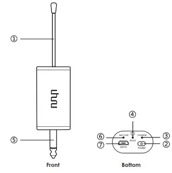 Uhuru WM-720 Compact Wireless Microphone-Receiver