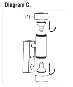 saxby 81011 Icarus Pir 2LT Wall - Diagram C.