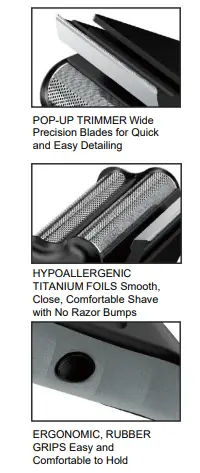 Wahl 07339-300W Bump-Free Rechargeable Foil fig 1