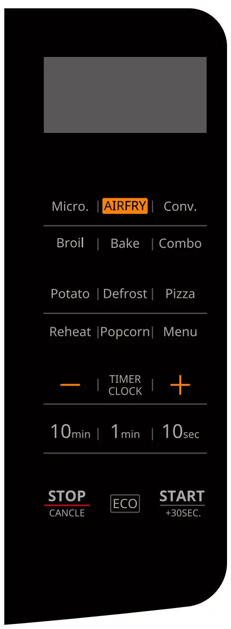 Guangdong Midea Kitchen Appliances Manufacturing EC0P042GP-S Microwave Oven - Control panel