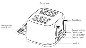 kogan KA4SLTOASTB 4 Slice Toaster - overview