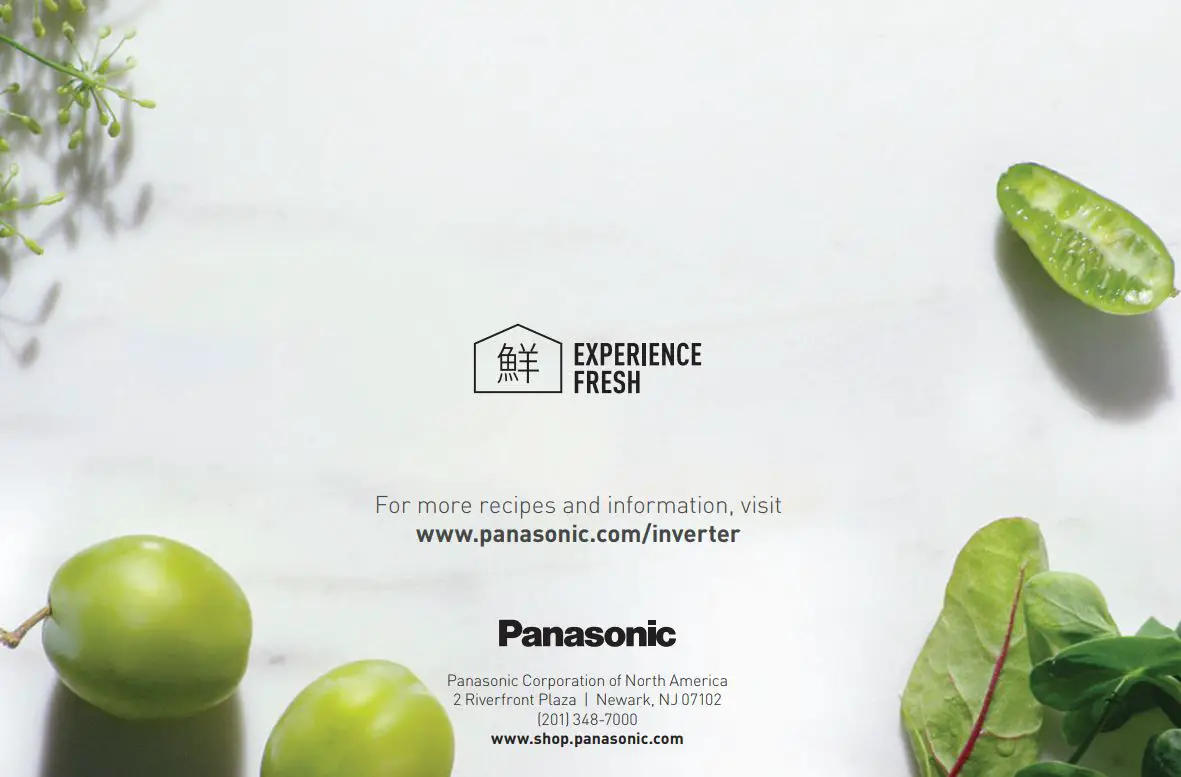 Panasonic NN-GN68KS Microwave Oven User Guide - Thank You page