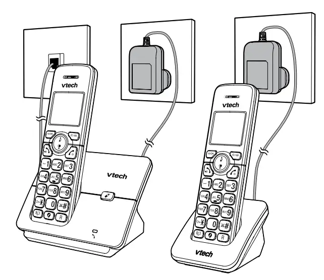 vtech CS2000 Cordless Analogue Phones User Guide - Charge the battery
