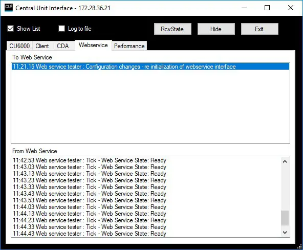 SHURE SW6000 ESI Web Service Simulator - Testing the Web Interface 1