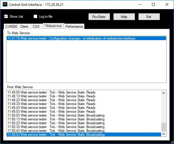 SHURE SW6000 ESI Web Service Simulator - Testing the Web Interface 6