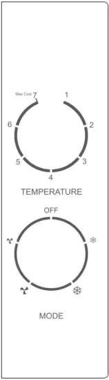 ROVSUN G27000706 5000 BTU Window Conditioner - Manual control panel.