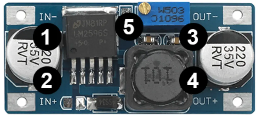 CONRAD BN 2134134 Voltage Step Down Module - Pinout