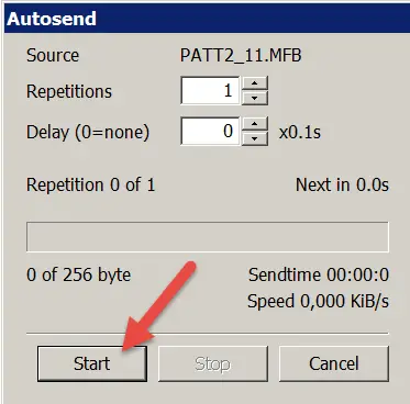 MFB Drum Computer Instruction initiate the transfer
