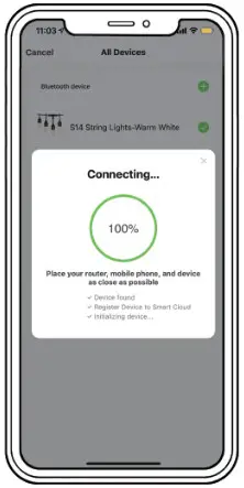 XMCOSY YJ SW15A Smart Warm White String Lights - Add Device Auto Mode 4