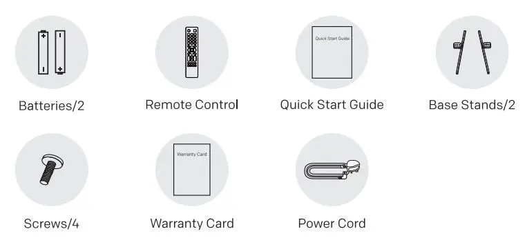 SKYWORTH 55XC9000 55 Inch Diagonal Class OLED Smart TV User Guide - Accessories