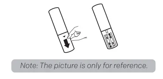 SKYWORTH 55XC9000 55 Inch Diagonal Class OLED Smart TV User Guide - Install Remote Control Batteries