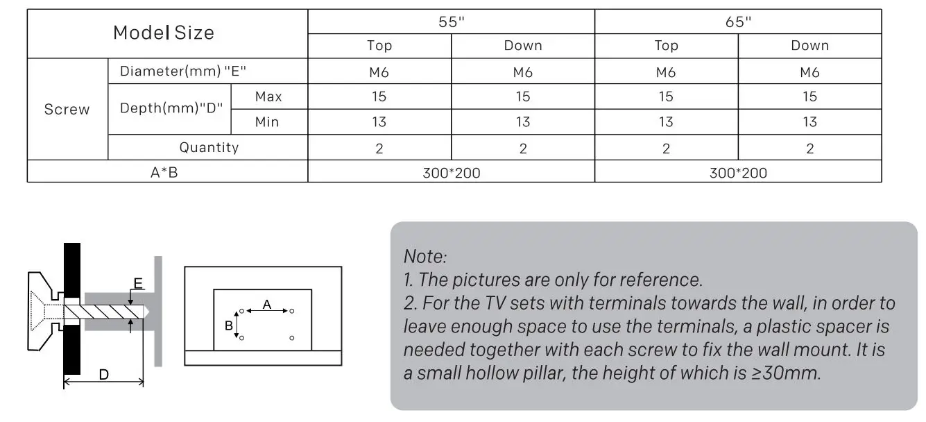 SKYWORTH 55XC9000 55 Inch Diagonal Class OLED Smart TV User Guide - Model Size