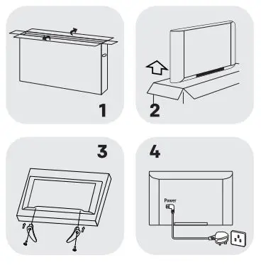 SKYWORTH 55XC9000 55 Inch Diagonal Class OLED Smart TV User Guide - Unpacking and Installation