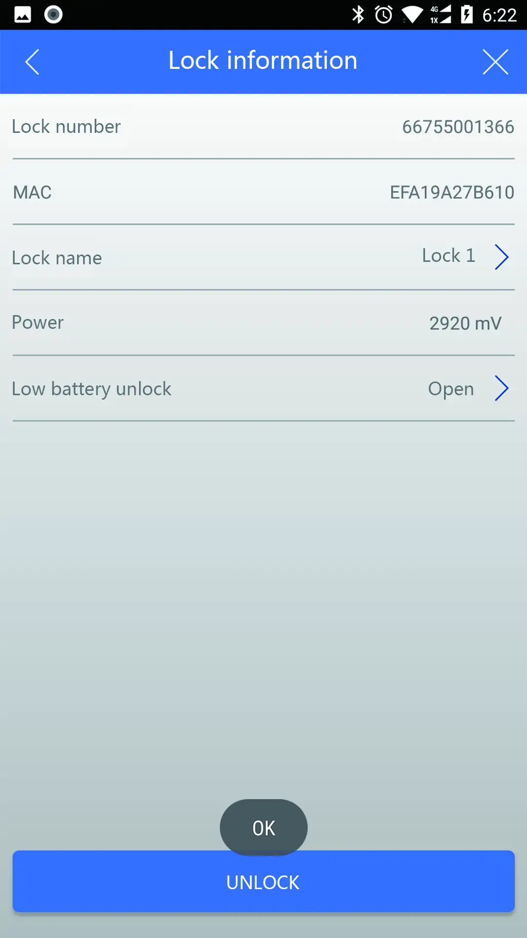 Omni OL603B Cabinet Lock feature - APP Operation Description 7